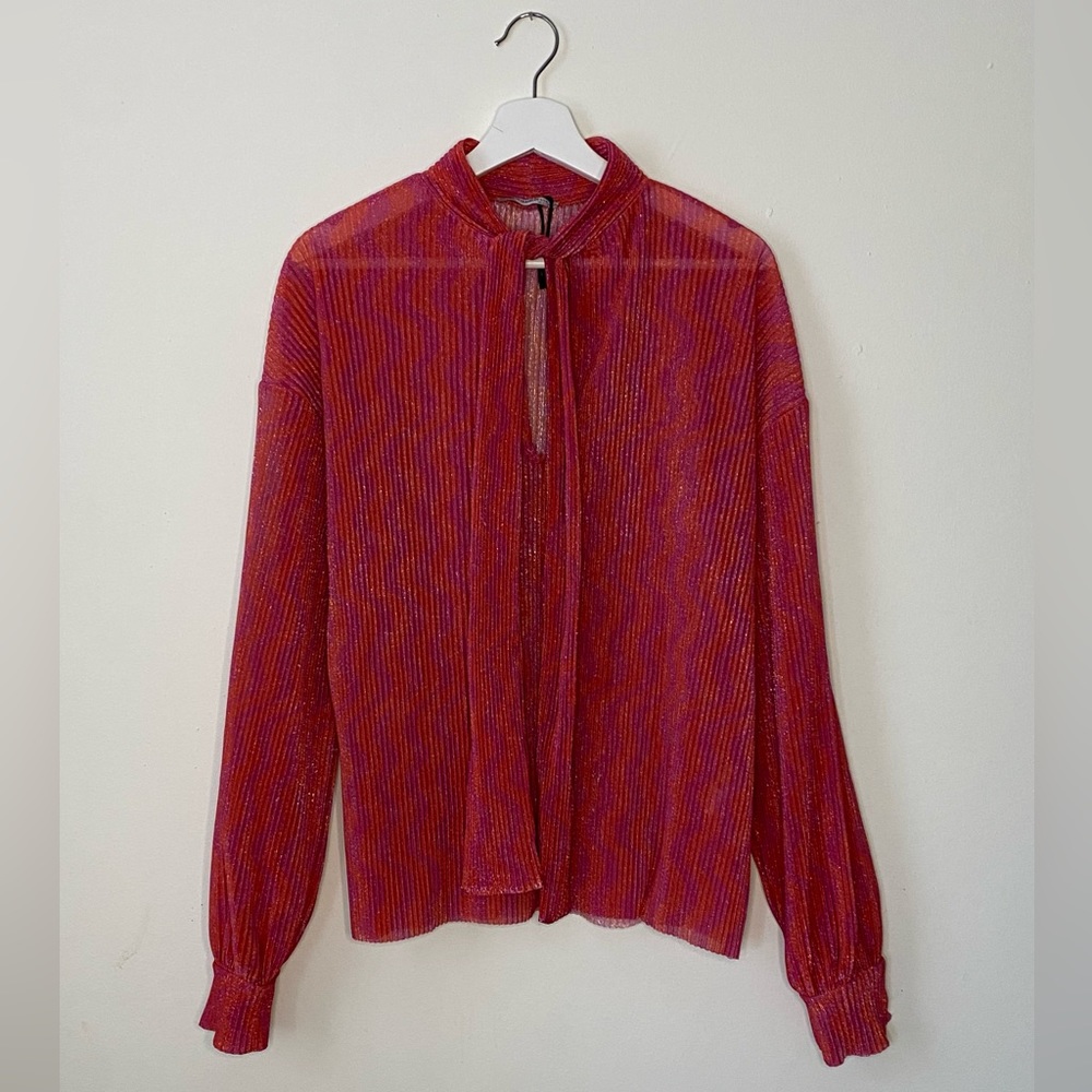 ‘Zara’ shimmery blouse with tie